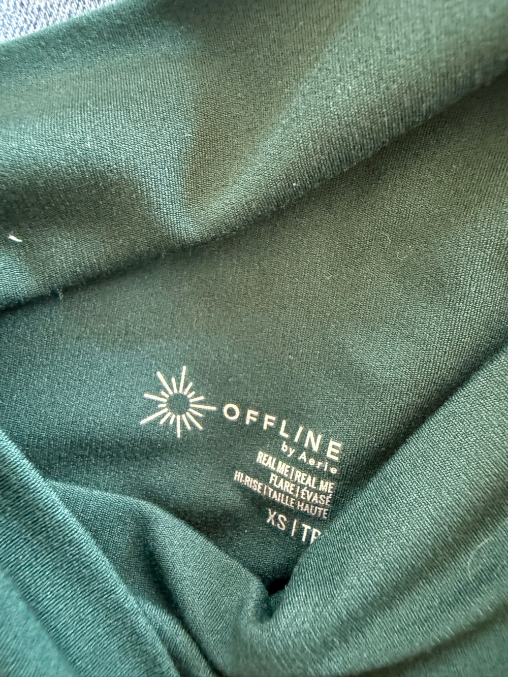 Offline by aerie Dark Green Wide-Leg High-Waist Flare Yoga Pants XS Preloved - Picture 4 of 4